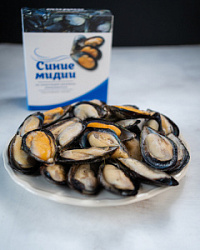 Мидии синие на полустворке, 1кг