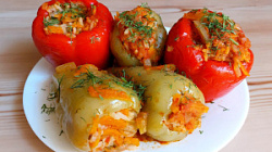 Перчик домашний фаршированный с мясом индейки